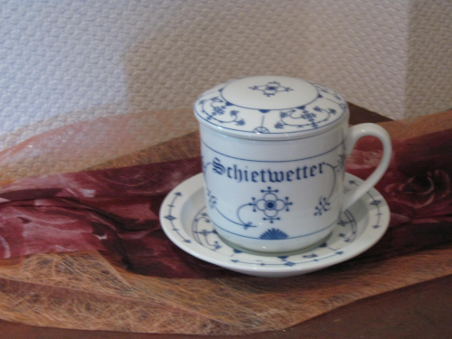 Porzellan Kräuter-Teetasse 4-tlg. ,,Schietwetter"