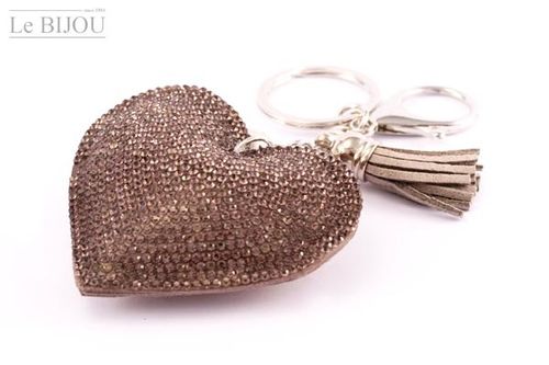 Le Bijou- Taschen-Anhänger in Herzform mit Kristallen