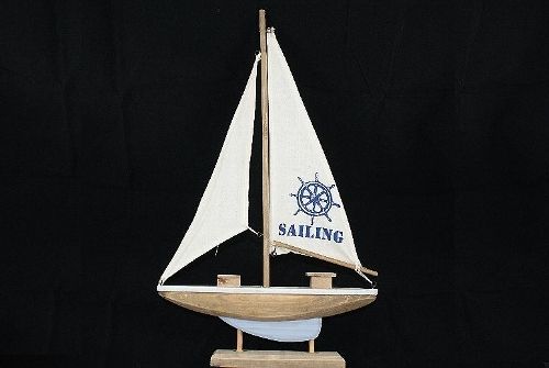 Segelboot ,,Sailing", ca. 43x26 cm, Holz