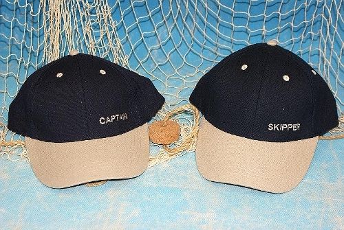 Cap Captain/Skipper mit Anker, 2er-Set